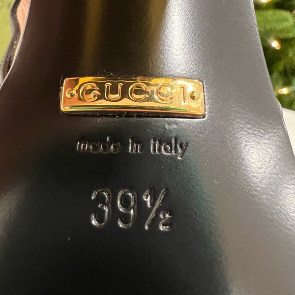 GUCCI Baby horsebit-detailed leather slingback pumps EU:39.5 - Picture 11 of 12